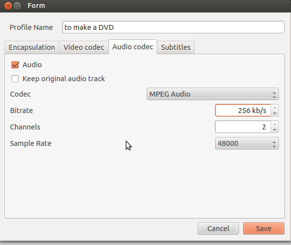VLC audio codec